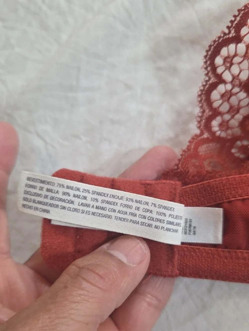 Auden Seamless Padded Bra in Rust - Everyday Support Lace Smooth